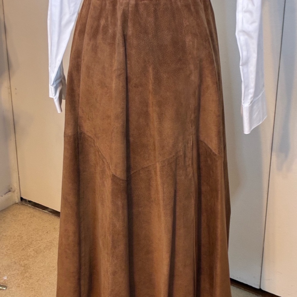 Vintage Brooks Brothers Elegant Brown Beautiful Suede Skirt, Made in USA